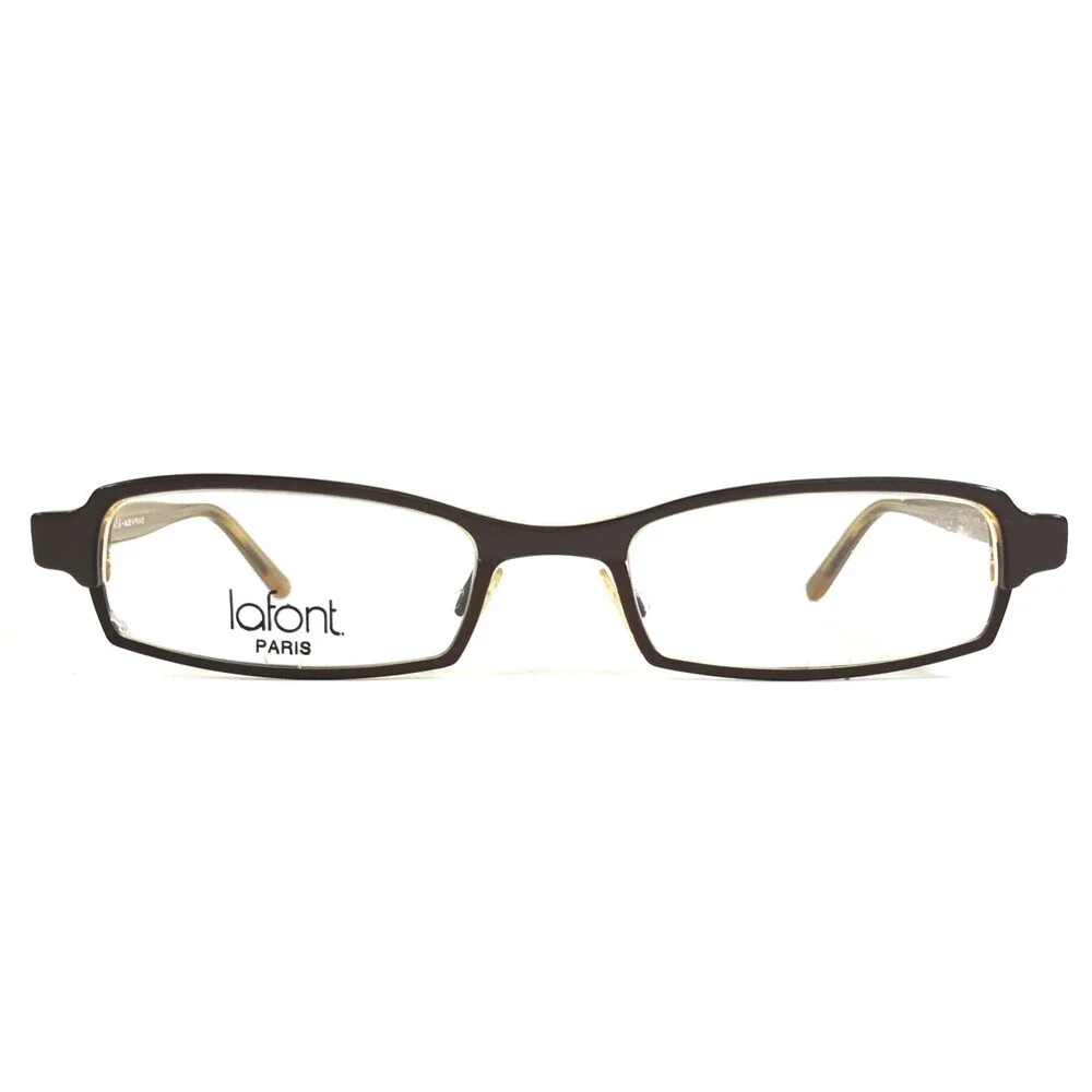 Jean Lafont Eyeglasses Frames RASPAIL 503 Dark Brown Yellow Rectangle 50-20-145